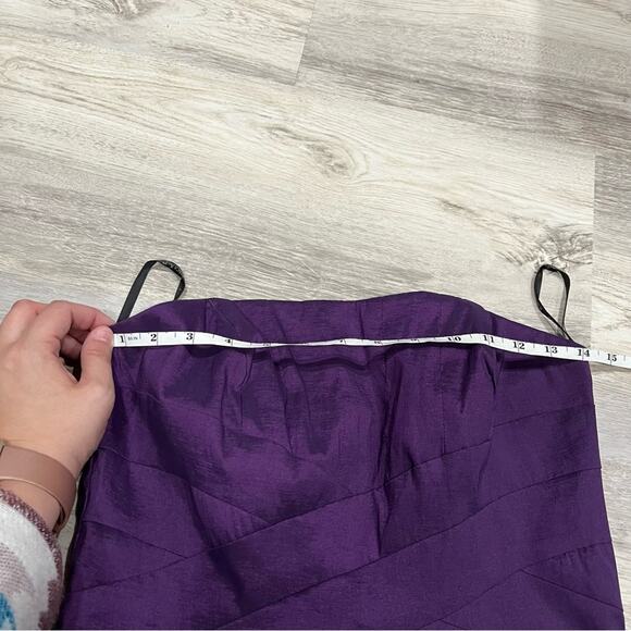 Jessica McClintock Purple Cocktail Mini Formal Dress Y2K Prom Strapless - Picture 4 of 9